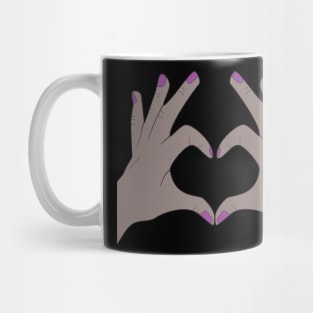 Hands Making Heart Shape Love Sign Language Valentine's Day Mug